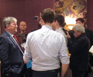Media scrum with Minister Glen Murray
