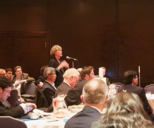 Nancy Oleweiler asks a question.
