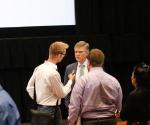 Post-debate scrum.