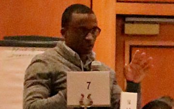 Waterloo Region's Tabot Eneme poses a question